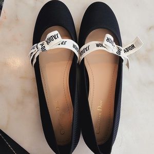 Womens Dior miss j’adior black ballet flats